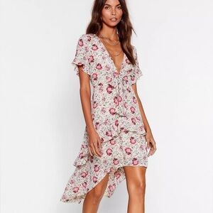 Nasty Gal floral midi dress